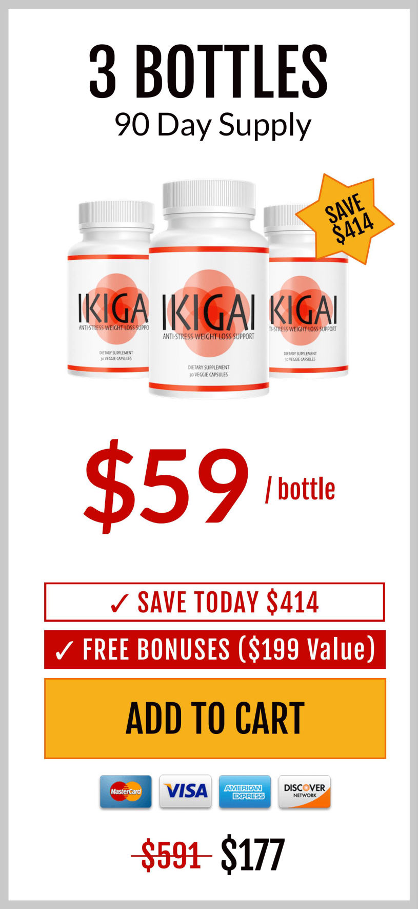 IKIGAI Weight-LOss Supplement - 3 Bottles